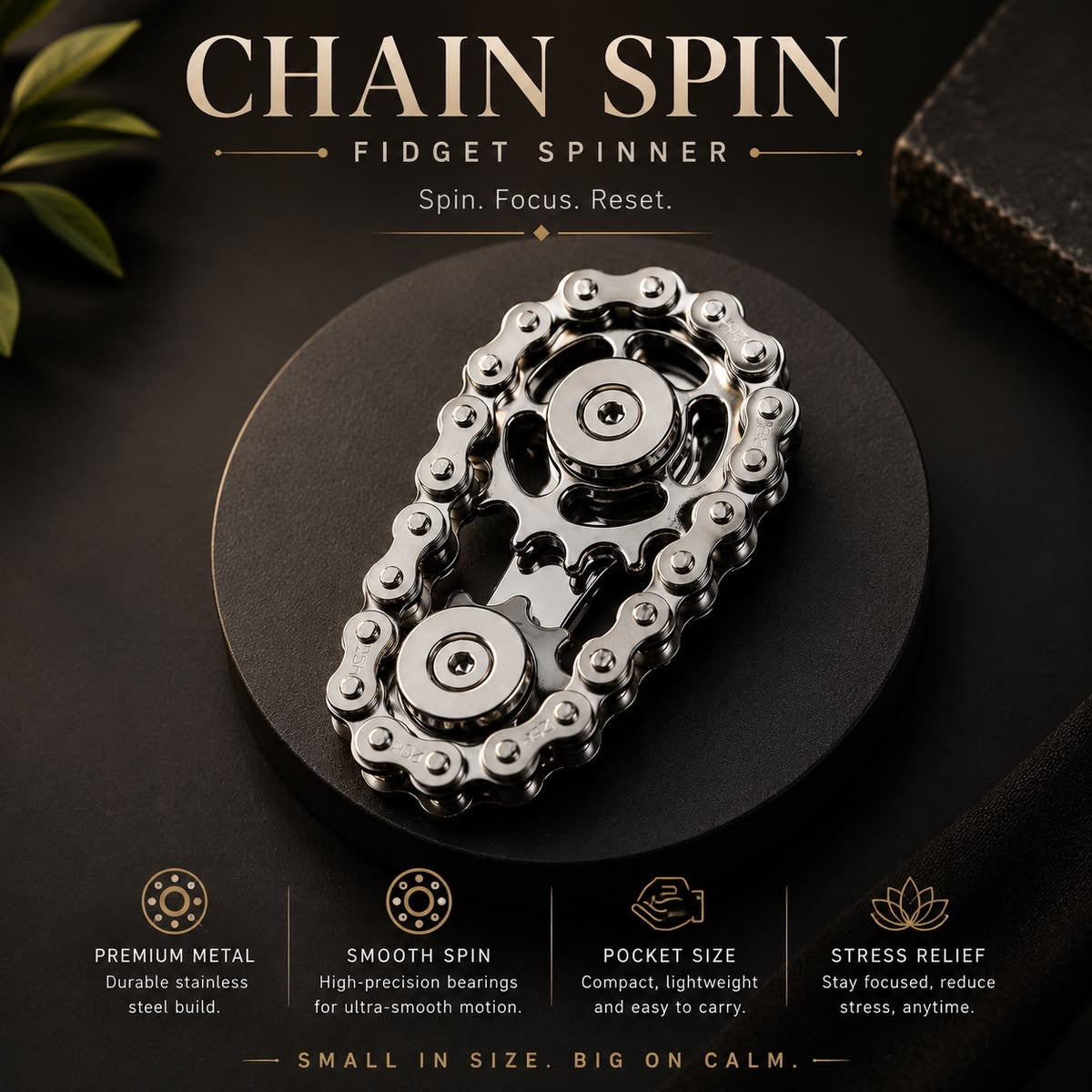 Chain Fidget Spinner – Portable Stress Relief & Sensory Toy