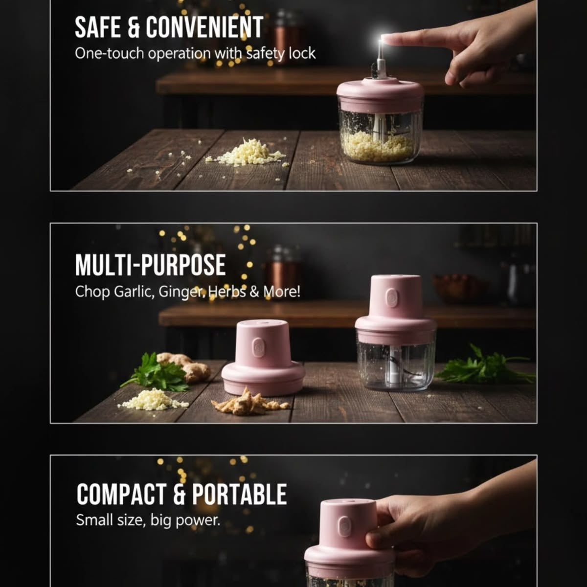 Portable Electric Food Chopper & Mini Blender – Fast, Compact Kitchen Helper
