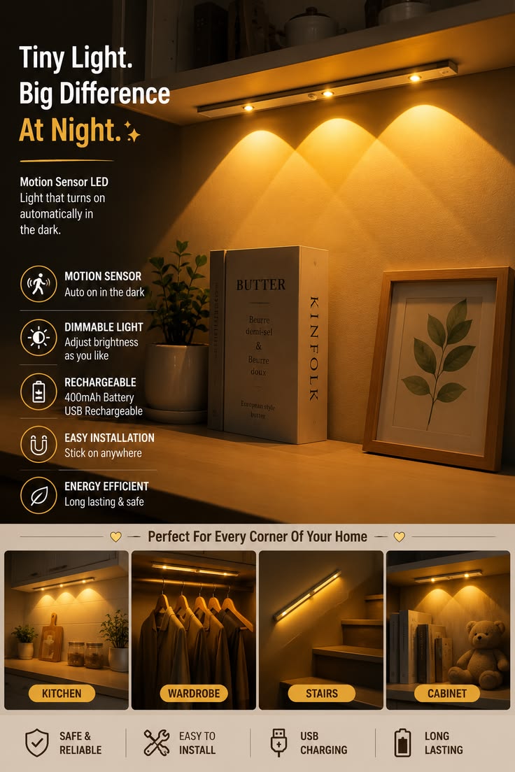 Rechargeable Motion Sensor LED Light